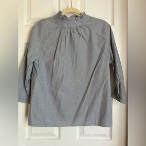 Sfera Casual cotton pinstripe shirt. Grey & white. Size S.